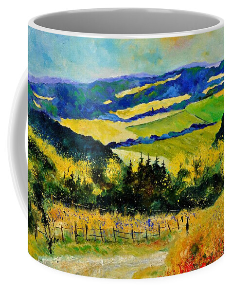Landscape Coffee Mug featuring the painting Summer Landscape by Pol Ledent
