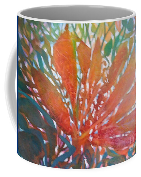Vibrant Tropical Bloom In All The Colors Of The Rainbow - A Real Attention Grabber. One Of My Favorites - This Tropical Bloom Incorporates All Of The Rainbow Colors And Will Add A Bright Spot To Any Room. Coffee Mug featuring the painting Summer Magic by Joan Clear