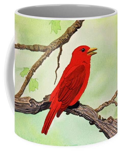 Tanager Coffee Mug featuring the painting Summer Tanager by Norma Appleton