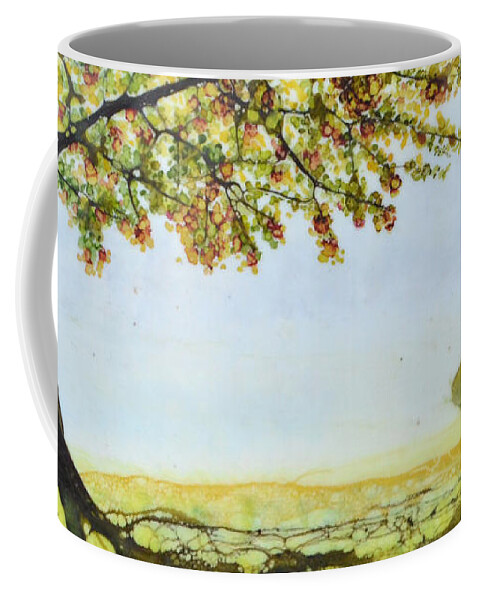 Encaustic Coffee Mug featuring the painting Summer Trees by Jennifer Creech