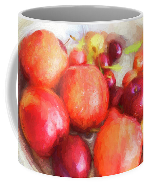 Fresh Fruit Coffee Mug featuring the photograph Summers Harvest Nectarines, Cherries and by Rich Franco