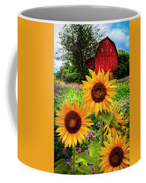 Sunflowers Coffee Mug featuring the photograph Summertime Fields by Debra and Dave Vanderlaan