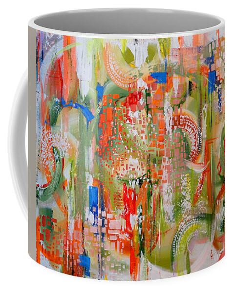 Abstract Coffee Mug featuring the painting Summertime by Theresa Marie Johnson
