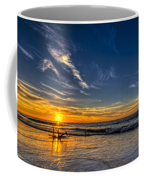 Still Standing Coffee Mug featuring the photograph Sun and Surf by Marvin Spates