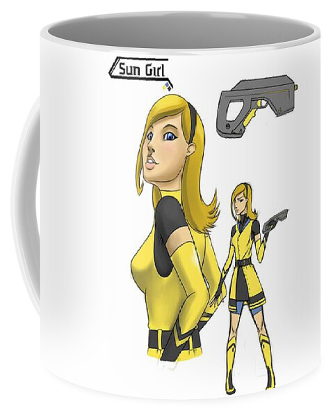 Sun Girl Coffee Mug featuring the digital art Sun Girl by Maye Loeser