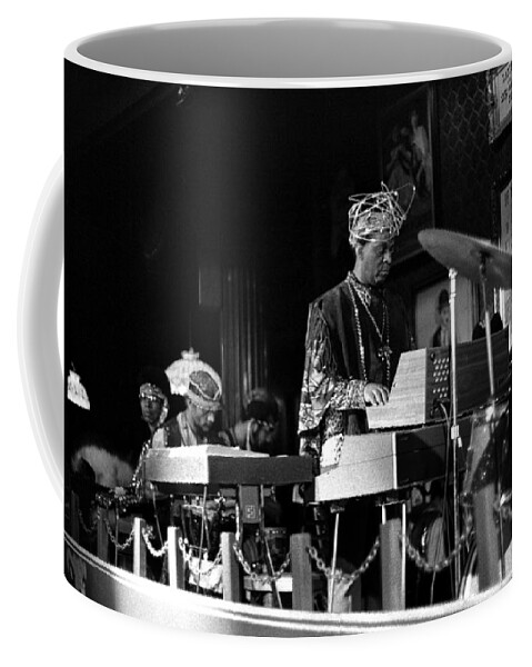 Jazz Coffee Mug featuring the photograph Sun Ra Arkestra at the Red Garter 1970 NYC 37 by Lee Santa