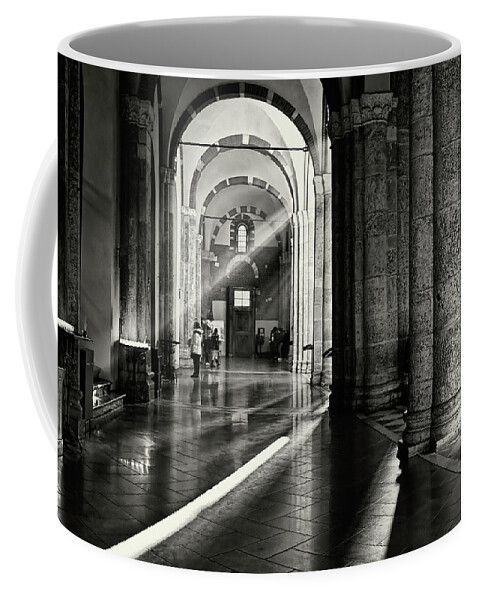 Architecture Coffee Mug featuring the photograph Sunbeam inside the church by Roberto Pagani