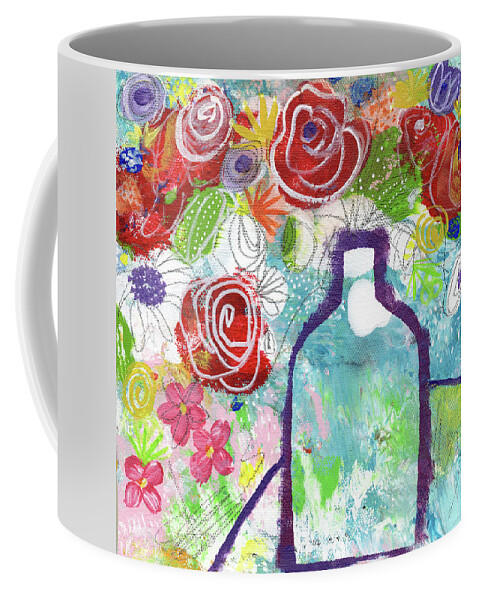 Floral Coffee Mug featuring the painting Sunday Market Flowers 2- Art by Linda Woods by Linda Woods