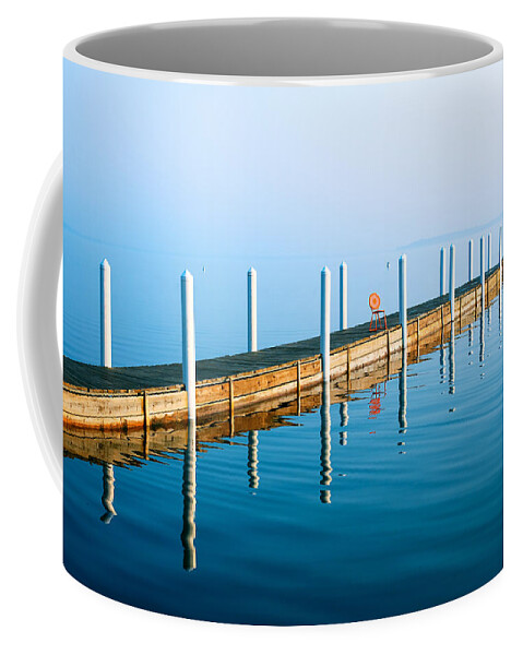 Chair Coffee Mug featuring the photograph Sunday Morning Pier by Todd Klassy