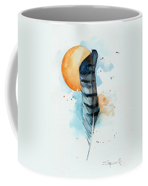 Watercolor Coffee Mug featuring the painting Sunfeather by Sean Parnell