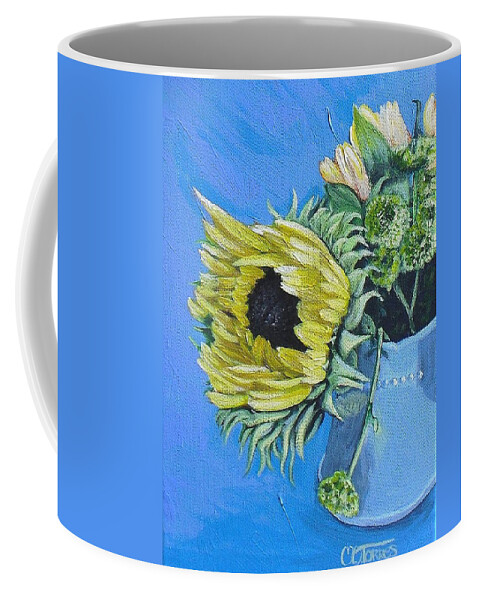 Sunflower Coffee Mug featuring the painting Sunflower 2 by Melissa Torres