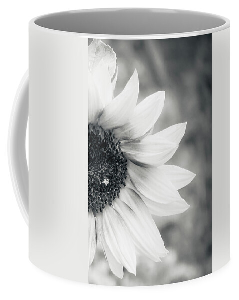 Flower Coffee Mug featuring the photograph Sunflower Black and White by Cesar Vieira