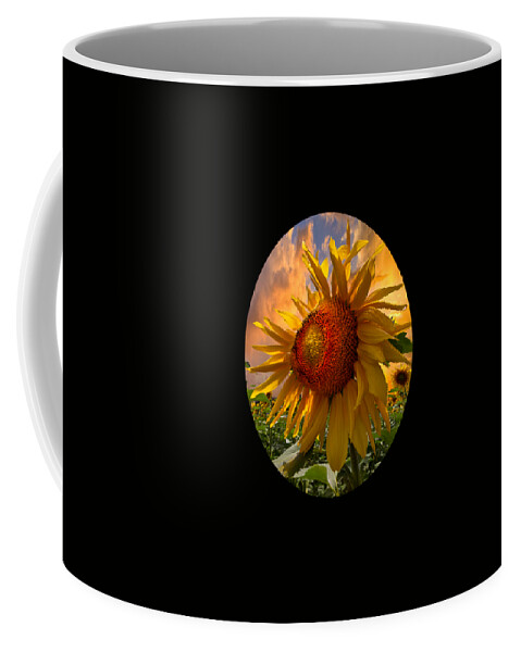 Sunflower Coffee Mug featuring the photograph Sunflower Dawn in Oval by Debra and Dave Vanderlaan