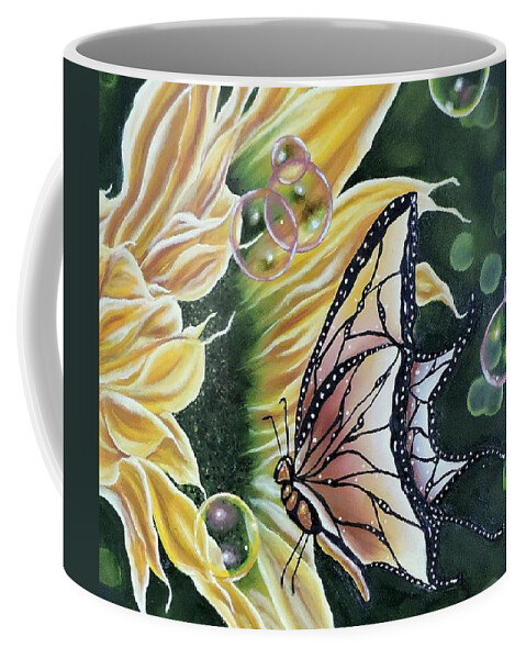 Sunflower Coffee Mug featuring the painting Sunflower Fantasy by Dianna Lewis