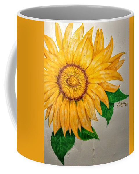 Sunflower Coffee Mug featuring the painting Sunflower by G Cuffia