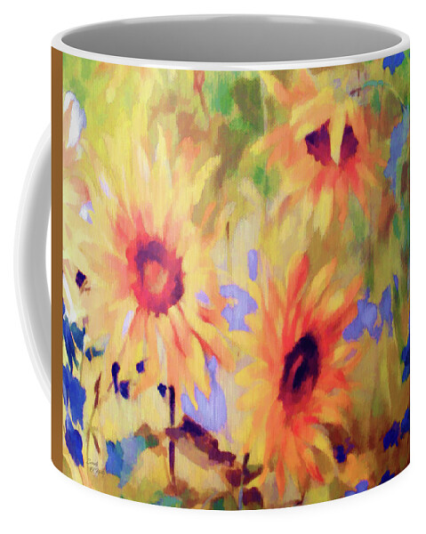 Sunflowers Coffee Mug featuring the photograph Sunflower Joy Watercolor by Sandi OReilly