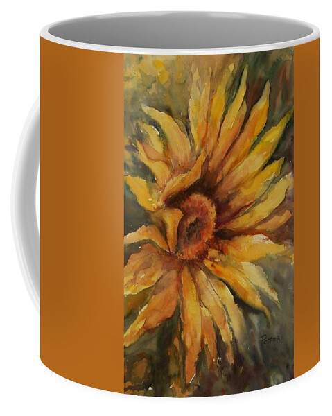 Sunflower Coffee Mug featuring the painting Sunflower by Virginia Potter