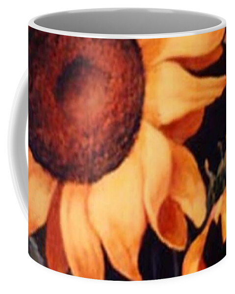 Sunflowers Paintings Coffee Mug featuring the painting Sunflowers and more sunflowers by Jordana Sands