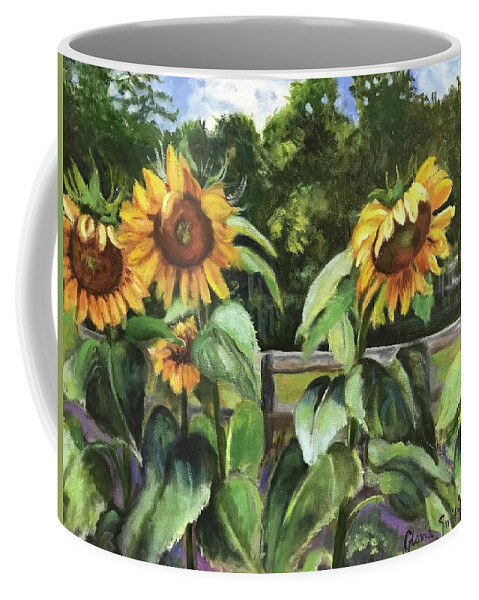 Sunflowers Coffee Mug featuring the painting Sunflowers by Gloria Smith