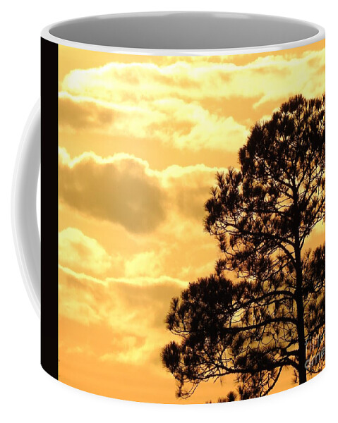 Sun Coffee Mug featuring the digital art Sunglow Pine by Jan Gelders