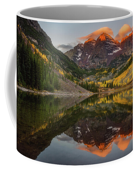 Mountains Coffee Mug featuring the photograph Sunkissed Peaks by Darren White