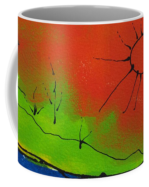 Abstract Coffee Mug featuring the painting Sunny Day by Louise Adams