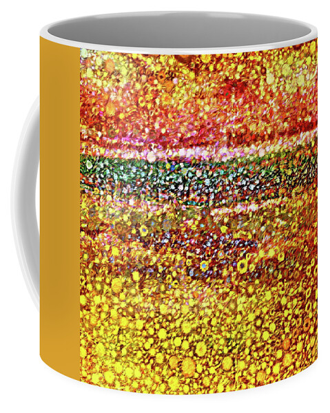 Sunny Coffee Mug featuring the digital art Sunny Flower Fields by Dana Roper