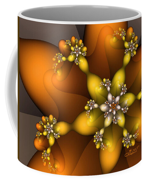 Fractal Coffee Mug featuring the digital art Sunny Flower by Jutta Maria Pusl