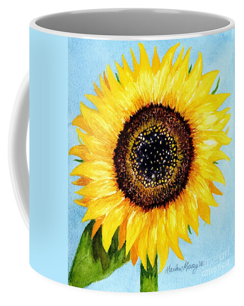 Sunflower Coffee Mug featuring the painting Sunny by Marlene Schwartz Massey