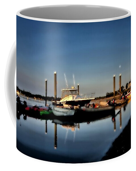 Cape Cod Coffee Mug featuring the photograph Sunny Morning at Onset Pier by Bruce Gannon
