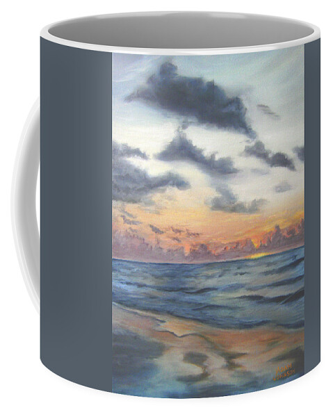 Sunrise Coffee Mug featuring the painting Sunrise 02 by Adam Johnson