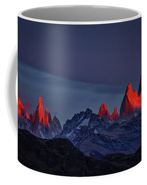 Patagonia Coffee Mug featuring the photograph Sunrise at Fitz Roy #2 - Patagonia by Stuart Litoff