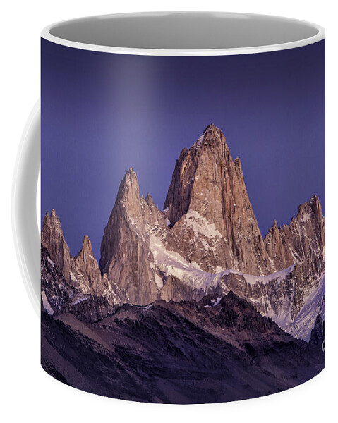 Patagonia Coffee Mug featuring the photograph Sunrise At Fitz Roy Patagonia 7 by Timothy Hacker