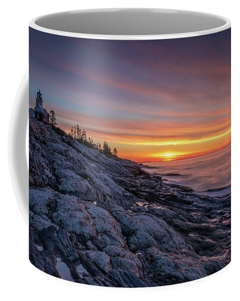 Pemaquid Point Lighthouse Coffee Mug featuring the photograph Sunrise at Pemaquid Point by Kristen Wilkinson