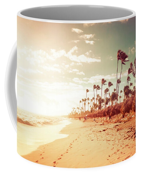 #puntacana Coffee Mug featuring the photograph Sunrise Blowout at the Beach by Rebekah Zivicki