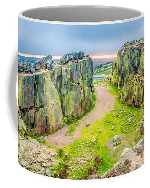 Airedale Coffee Mug featuring the photograph Sunrise by Cow and Calf Rocks in Ilkley by Mariusz Talarek