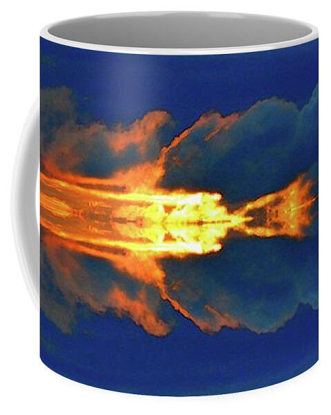 Abstract Coffee Mug featuring the digital art Sunrise Clouds Four by Lyle Crump