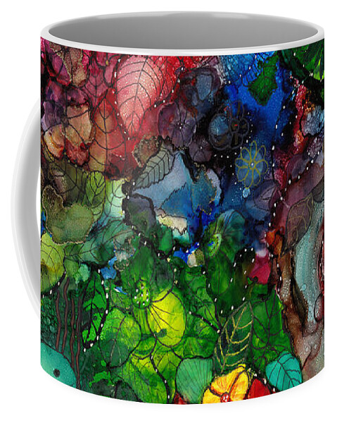 Garden Coffee Mug featuring the painting Sunrise Garden Explosion by Conni Schaftenaar