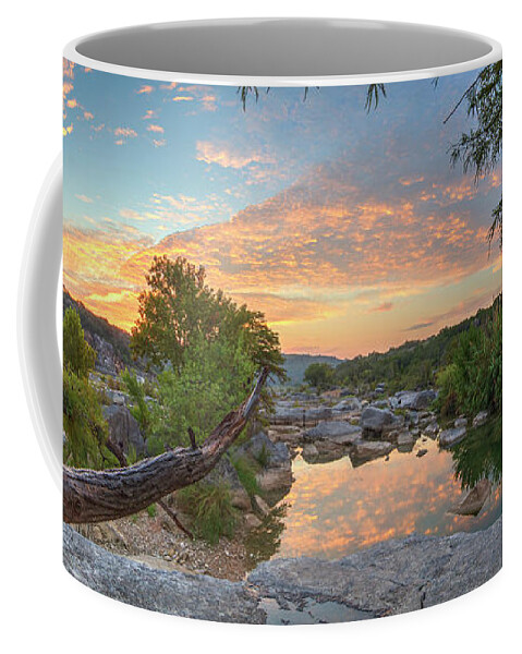 Texas Hill Country Coffee Mug featuring the photograph Sunrise in the Texas Hill Country Panorama 10-2 by Rob Greebon