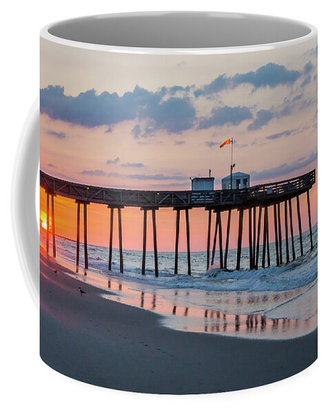 Ocean City New Jersey Coffee Mug featuring the photograph Sunrise Ocean City Fishing Pier by Photographic Arts And Design Studio