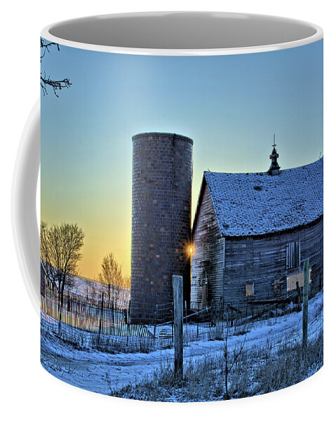 Barn Coffee Mug featuring the photograph Sunrise On Birch 2 by Bonfire Photography