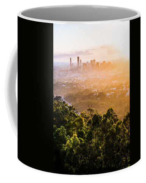 Brisbane Coffee Mug featuring the photograph Sunrise Over Brisbane by Parker Cunningham