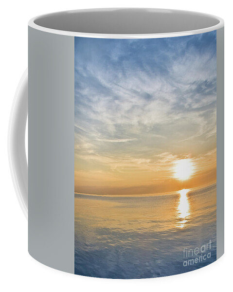 Chicago Coffee Mug featuring the photograph Sunrise Over Lake Michigan in Chicago by David Levin