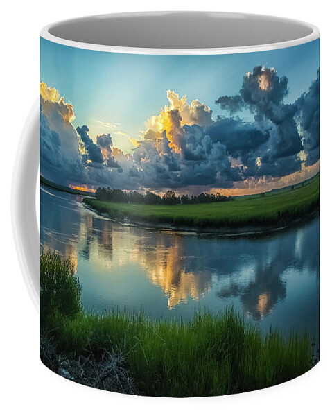 Harris Neck Coffee Mug featuring the photograph Sunrise over the South Newport River by Ray Silva