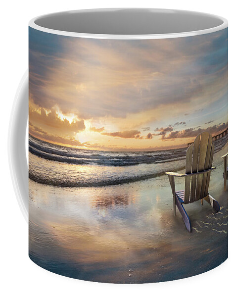 Boats Coffee Mug featuring the photograph Sunrise Romance by Debra and Dave Vanderlaan