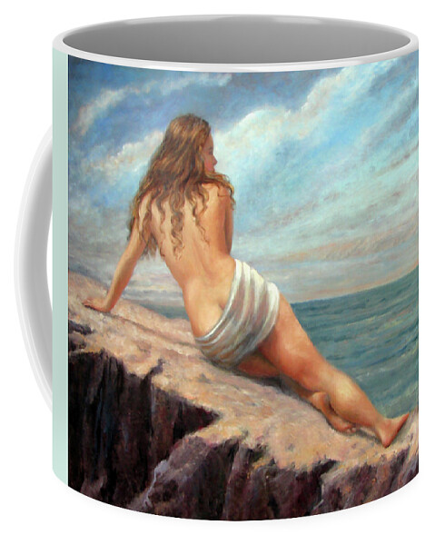Nude Woman Coffee Mug featuring the painting Sunrise, Sunset by Marie Witte