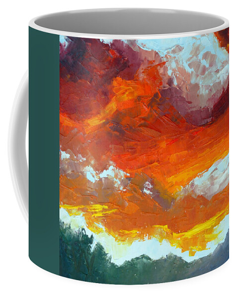 Sunrise Coffee Mug featuring the painting Sunrise by Susan Woodward