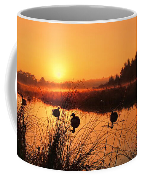 Hunt Coffee Mug featuring the photograph Sunrise Waterfowl Hunt by Dale Kauzlaric