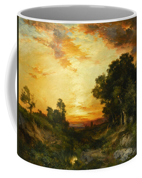 Thomas Moran Coffee Mug featuring the painting Sunset Amagansett by Thomas Moran