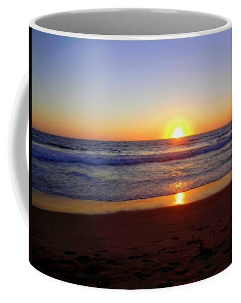 Beach Coffee Mug featuring the photograph Sunset at Hermosa by Donna Spadola